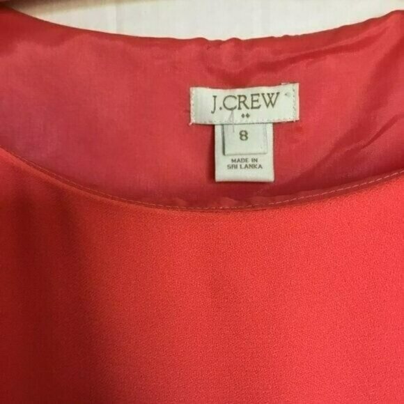 J. Crew Sheath Dress Fully Lined Sleeveless Coral Orange Women's Size 8 Pockets - Picture 6 of 6